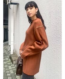 アップネックボックスニット