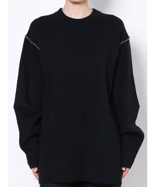 EMODA(エモダ)の「アップネックボックスニット(ニット/セーター・レディース・ブラック/カーキ/オレンジ・FREE)」の2枚目の写真