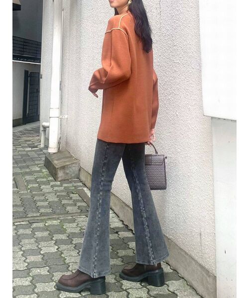 EMODA(エモダ)の「アップネックボックスニット(ニット/セーター・レディース・ブラック/カーキ/オレンジ・FREE)」の7枚目の写真