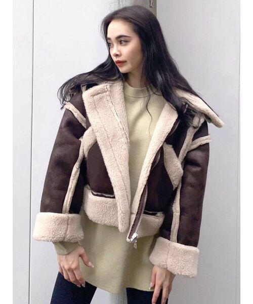 EMODA(エモダ)の「アップネックボックスニット(ニット/セーター・レディース・ブラック/カーキ/オレンジ・FREE)」の10枚目の写真