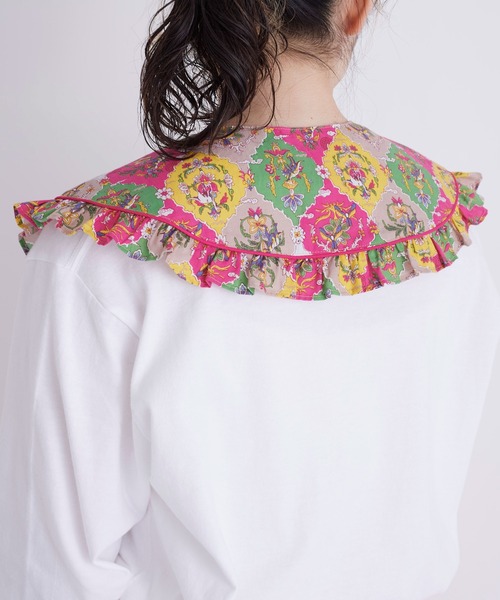 I am I in fact...（アイアムアイインファクト）の「Dinosaur in flower つけ衿（付け襟・レディース・ピンク/ネイビー・FREE）」の19枚目の写真