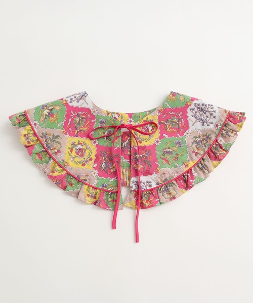 I am I in fact...（アイアムアイインファクト）の「Dinosaur in flower つけ衿（付け襟・レディース・ピンク/ネイビー・FREE）」の3枚目の写真