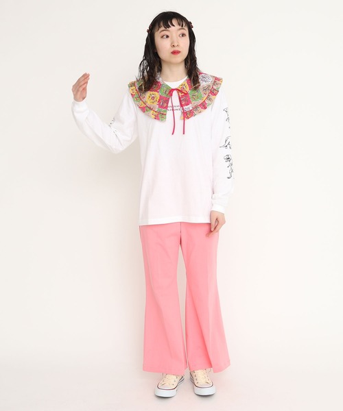 I am I in fact...（アイアムアイインファクト）の「Dinosaur in flower つけ衿（付け襟・レディース・ピンク/ネイビー・FREE）」の8枚目の写真