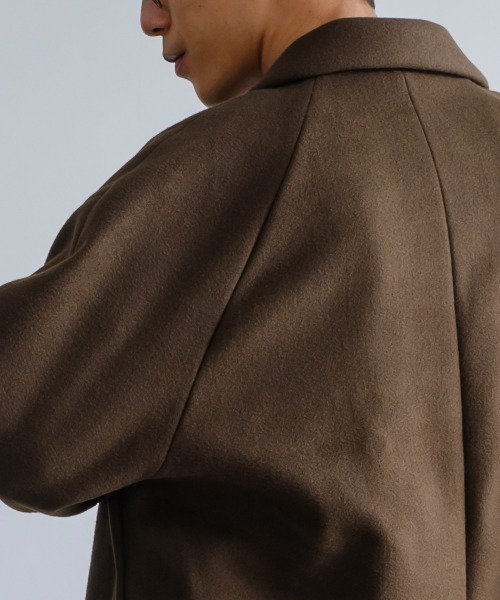 improves（インプローブス）の「ストレッチ メルトン ルーズシルエット Pコート（ピーコート・メンズ・モカ/ブラック/グレイッシュベージュ・MEDIUM/LARGE）」の5枚目の写真