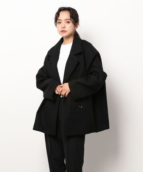 improves（インプローブス）の「ストレッチ メルトン ルーズシルエット Pコート（ピーコート・メンズ・モカ/ブラック/グレイッシュベージュ・MEDIUM/LARGE）」の19枚目の写真