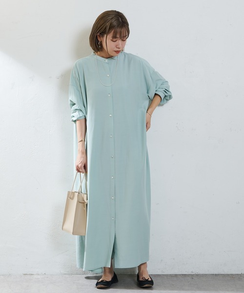 SHENERY（シーナリー）の「バックオープンシャツワンピース（ワンピース・レディース・オフホワイト/ミント・FREE）」の13枚目の写真