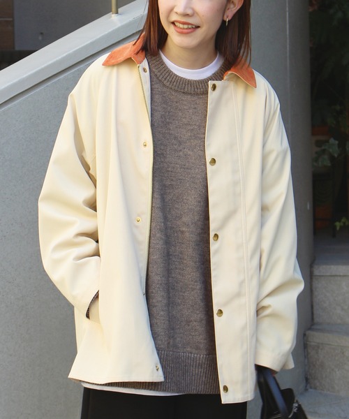 LAVEANGE（ラビアンジェ）の「配色ステンカラーブルゾン（ブルゾン