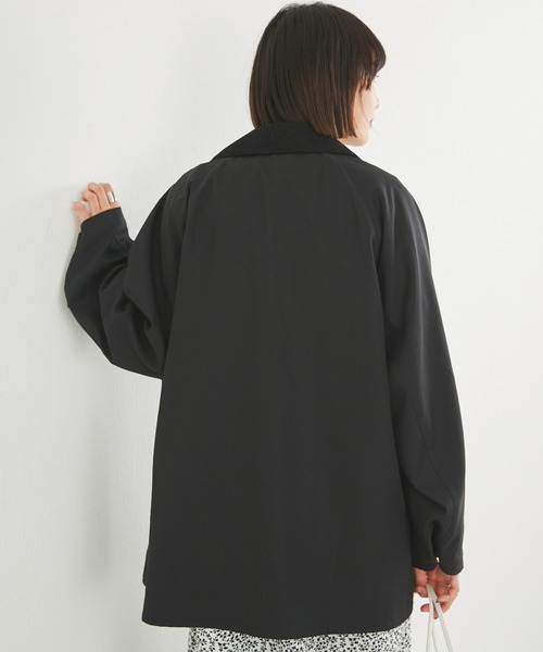 LAVEANGE(ラビアンジェ)の「配色ステンカラーブルゾン(ブルゾン・レディース・ブラック/カーキ/ベージュ系その他・LL/3L/4L/M/L)」の9枚目の写真