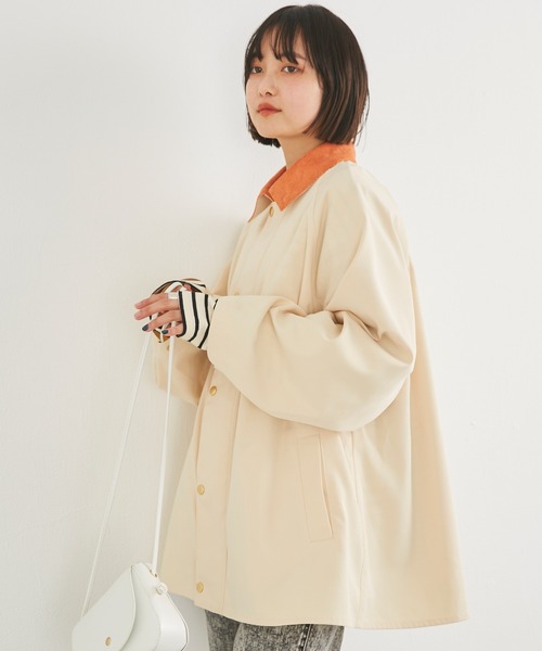 LAVEANGE(ラビアンジェ)の「配色ステンカラーブルゾン(ブルゾン・レディース・ブラック/カーキ/ベージュ系その他・LL/3L/4L/M/L)」の15枚目の写真