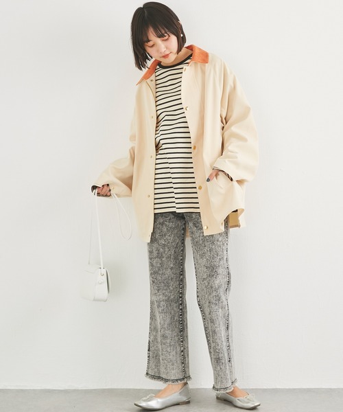 LAVEANGE(ラビアンジェ)の「配色ステンカラーブルゾン(ブルゾン・レディース・ブラック/カーキ/ベージュ系その他・LL/3L/4L/M/L)」の21枚目の写真