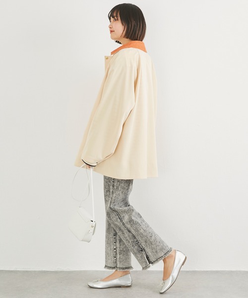 LAVEANGE(ラビアンジェ)の「配色ステンカラーブルゾン(ブルゾン・レディース・ブラック/カーキ/ベージュ系その他・LL/3L/4L/M/L)」の6枚目の写真