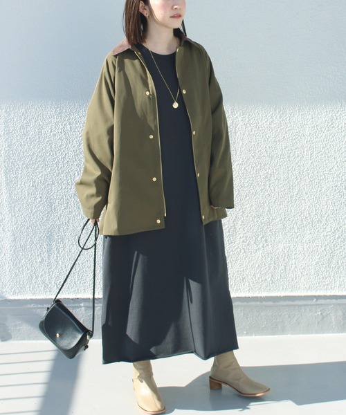 LAVEANGE(ラビアンジェ)の「配色ステンカラーブルゾン(ブルゾン・レディース・ブラック/カーキ/ベージュ系その他・LL/3L/4L/M/L)」の17枚目の写真