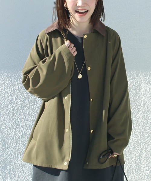 LAVEANGE(ラビアンジェ)の「配色ステンカラーブルゾン(ブルゾン・レディース・ブラック/カーキ/ベージュ系その他・LL/3L/4L/M/L)」の16枚目の写真