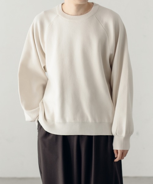 epnok（エプノック）の「ミラノリブクルーネックルーズニット（ニット/セーター・メンズ・チャコールグレー/アイボリー/グレイッシュブルー・SMALL/MEDIUM/LARGE）」の2枚目の写真