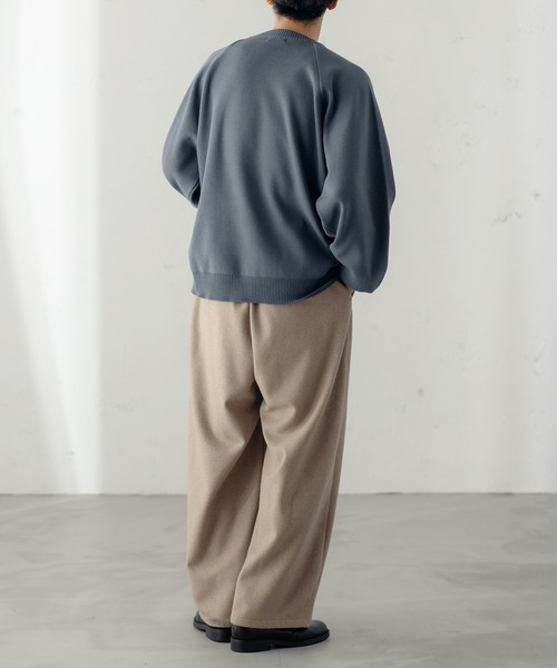 epnok（エプノック）の「ミラノリブクルーネックルーズニット（ニット/セーター・メンズ・チャコールグレー/アイボリー/グレイッシュブルー・SMALL/MEDIUM/LARGE）」の4枚目の写真