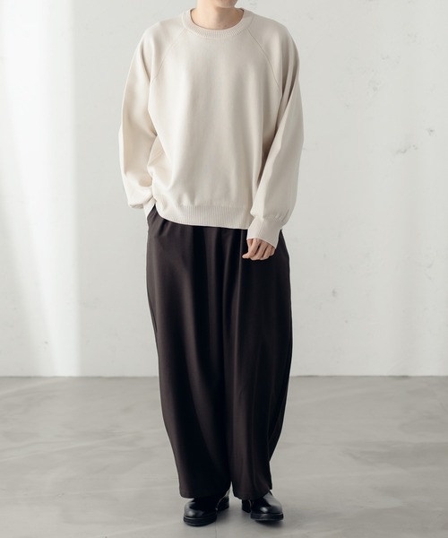 epnok（エプノック）の「ミラノリブクルーネックルーズニット（ニット/セーター・メンズ・チャコールグレー/アイボリー/グレイッシュブルー・SMALL/MEDIUM/LARGE）」の16枚目の写真