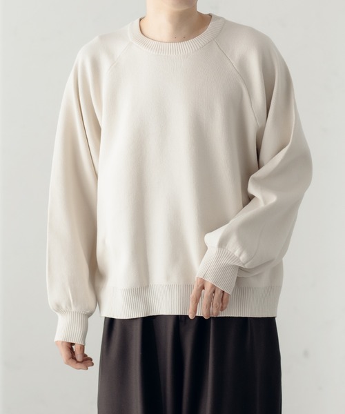 epnok（エプノック）の「ミラノリブクルーネックルーズニット（ニット/セーター・メンズ・チャコールグレー/アイボリー/グレイッシュブルー・SMALL/MEDIUM/LARGE）」の10枚目の写真