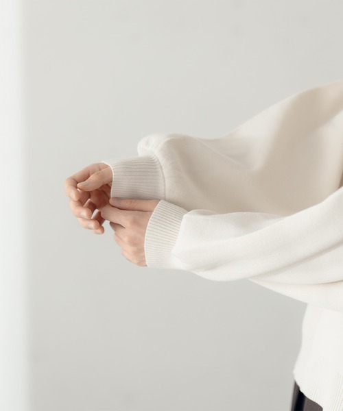 epnok（エプノック）の「ミラノリブクルーネックルーズニット（ニット/セーター・メンズ・チャコールグレー/アイボリー/グレイッシュブルー・SMALL/MEDIUM/LARGE）」の21枚目の写真