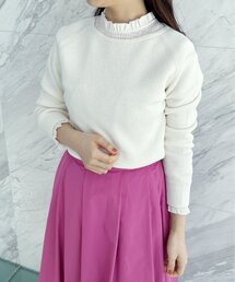 UNTITLED | コットンシルク　ボートネックニット【洗える】(ニット/セーター)