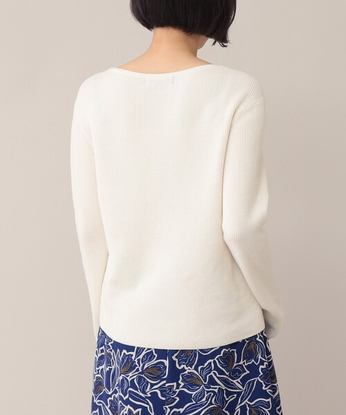 UNTITLED（アンタイトル）の「◆コットンシルク　ボートネックニット【洗える】（ニット/セーター・レディース・ブルー/ライトパープル/レモンイエロー/ホワイト系・44/48/00/02/04）」の8枚目の写真