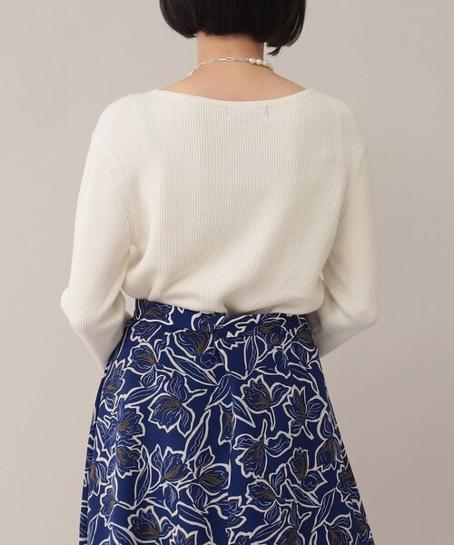 UNTITLED（アンタイトル）の「◆コットンシルク　ボートネックニット【洗える】（ニット/セーター・レディース・ブルー/ライトパープル/レモンイエロー/ホワイト系・44/48/00/02/04）」の13枚目の写真