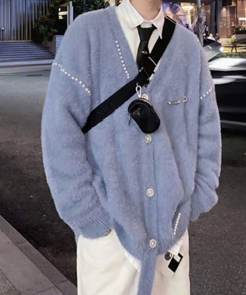 MAMC（エムエーエムシー）の「MAMC-パールカーディガン（カーディガン/ボレロ・メンズ・ライトブルー/ブラック・M/L）」の6枚目の写真