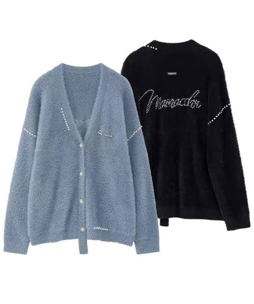 MAMC（エムエーエムシー）の「MAMC-パールカーディガン（カーディガン/ボレロ・メンズ・ライトブルー/ブラック・M/L）」の7枚目の写真