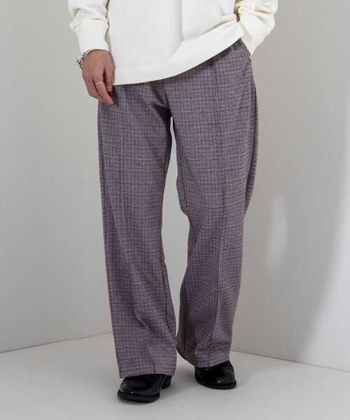 GLOSTER（グロスター）の「【GLOSTER/グロスター】ジャガードトラックパンツ フレアパンツ（その他パンツ・メンズ・グレー系その他/レッド系その他・MEDIUM/LARGE）」の3枚目の写真