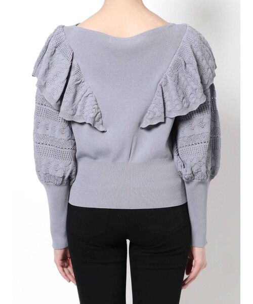 LAGUNAMOON（ラグナムーン）の「レースフリルニットプルオーバー（ニット/セーター・レディース・アイボリー/ブラック/ブルー・FREE）」の20枚目の写真