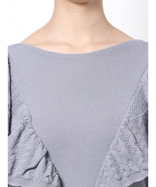 LAGUNAMOON（ラグナムーン）の「レースフリルニットプルオーバー（ニット/セーター・レディース・アイボリー/ブラック/ブルー・FREE）」の18枚目の写真