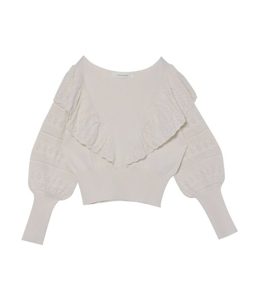 LAGUNAMOON（ラグナムーン）の「レースフリルニットプルオーバー（ニット/セーター・レディース・アイボリー/ブラック/ブルー・FREE）」の11枚目の写真