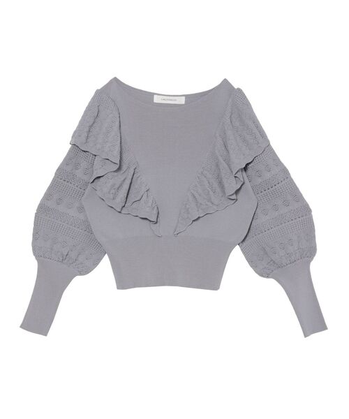 LAGUNAMOON（ラグナムーン）の「レースフリルニットプルオーバー（ニット/セーター・レディース・アイボリー/ブラック/ブルー・FREE）」の19枚目の写真