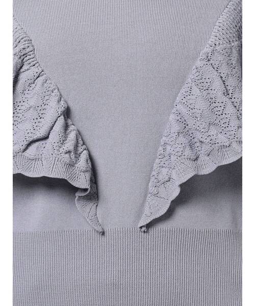 LAGUNAMOON（ラグナムーン）の「レースフリルニットプルオーバー（ニット/セーター・レディース・アイボリー/ブラック/ブルー・FREE）」の9枚目の写真