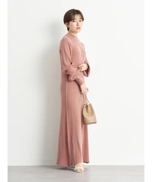 earth music&ecology（アースミュージックアンドエコロジー）の「Aラインリブニットワンピース＊（ワンピース・レディース・ネイビー/ライトベージュ/テラコッタ・FREE）」の13枚目の写真