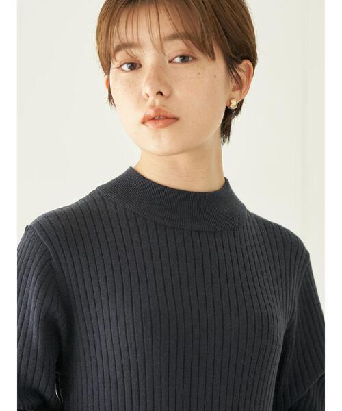 earth music&ecology（アースミュージックアンドエコロジー）の「Aラインリブニットワンピース＊（ワンピース・レディース・ネイビー/ライトベージュ/テラコッタ・FREE）」の16枚目の写真