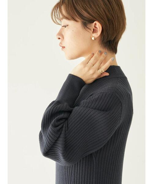 earth music&ecology（アースミュージックアンドエコロジー）の「Aラインリブニットワンピース＊（ワンピース・レディース・ネイビー/ライトベージュ/テラコッタ・FREE）」の18枚目の写真