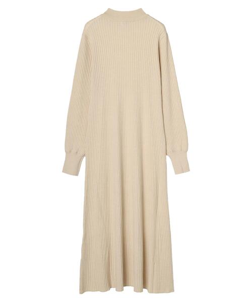 earth music&ecology（アースミュージックアンドエコロジー）の「Aラインリブニットワンピース＊（ワンピース・レディース・ネイビー/ライトベージュ/テラコッタ・FREE）」の21枚目の写真