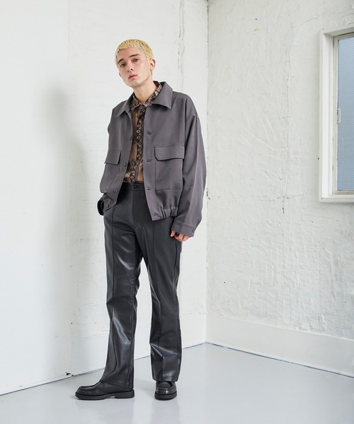 NILWAY（ニルウェイ）の「ワイドスリーブ スプリングショートブルゾン（ブルゾン・メンズ・ブラック/グリーン/チャコール/ホワイト系・MEDIUM/LARGE）」の20枚目の写真