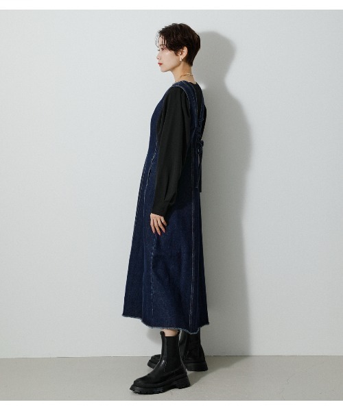 バックレースアップドレッシージャンパースカート NOEMIE｜バックレースアップドレッシージャンパースカート