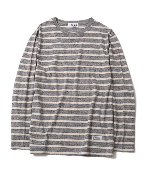 SILAS(サイラス)の「L/S BORDER TOP(Tシャツ/カットソー・メンズ・ホワイト/アッシュ・SMALL/MEDIUM/LARGE)」の1枚目の写真