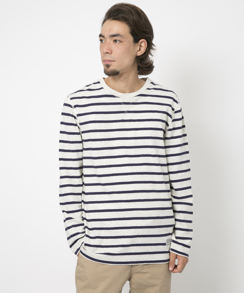 SILAS(サイラス)の「L/S BORDER TOP(Tシャツ/カットソー・メンズ・ホワイト/アッシュ・SMALL/MEDIUM/LARGE)」の3枚目の写真