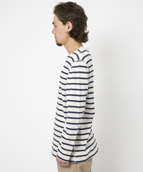SILAS(サイラス)の「L/S BORDER TOP(Tシャツ/カットソー・メンズ・ホワイト/アッシュ・SMALL/MEDIUM/LARGE)」の4枚目の写真