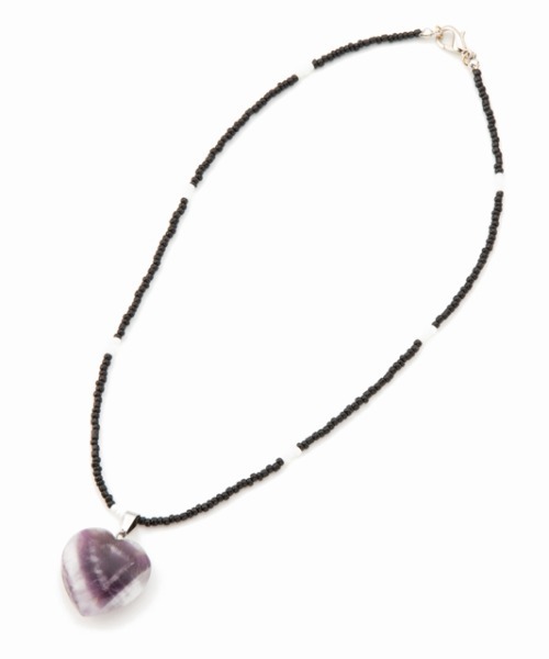 Casselini（キャセリーニ）の「Casselini(キャセリーニ)天然石ハートネックレス（ネックレス・レディース・パープル/グリーン/ブラック/ブラウン・FREE）」の8枚目の写真