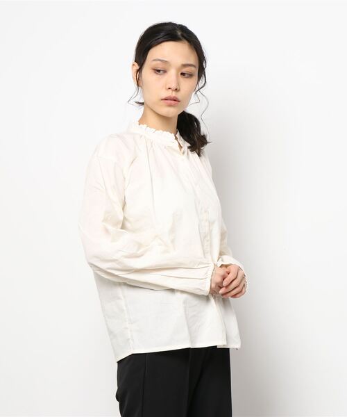 teru★新品★エヘカソポ★sm2★スタンドレース衿ブラウス*ミント サマンサ モスモス Samansa Mos2 襟フリル切替レースブラウス （ミント