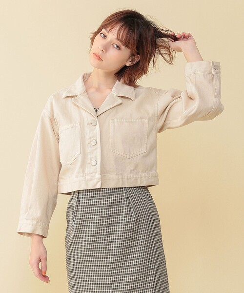 DEICY(デイシー)の「ショートデニムジャケット(デニムジャケット・レディース・アイボリー/ピンクベージュ・FREE)」の22枚目の写真