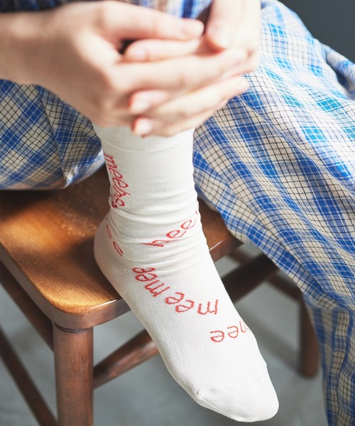 bulle de savon(ビュルデサボン)の「meemee chang sox(ソックス/靴下・レディース・ブラック/ホワイト・FREE)」の3枚目の写真