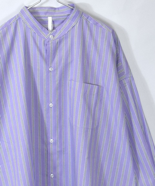 おしゃれスタ(オシャレスタ)の「綿ブロードバンドカラービッグシルエットシャツ(IR)(シャツ/ブラウス・レディース・グレイッシュベージュ/サックスブルー/グリーン/ブラック/ホワイト/ラベンダー/ブルー系その他/ホワイト系その他/イエロー/グリーン系その他/ブラック系その他・L/M/XL)」の10枚目の写真