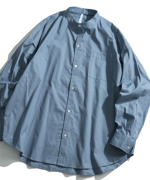 おしゃれスタ(オシャレスタ)の「綿ブロードバンドカラービッグシルエットシャツ(IR)(シャツ/ブラウス・レディース・グレイッシュベージュ/サックスブルー/グリーン/ブラック/ホワイト/ラベンダー/ブルー系その他/ホワイト系その他/イエロー/グリーン系その他/ブラック系その他・L/M/XL)」の8枚目の写真