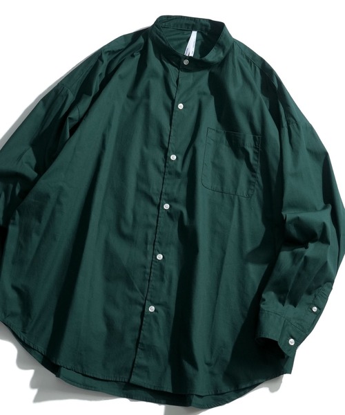 おしゃれスタ(オシャレスタ)の「綿ブロードバンドカラービッグシルエットシャツ(IR)(シャツ/ブラウス・レディース・グレイッシュベージュ/サックスブルー/グリーン/ブラック/ホワイト/ラベンダー/ブルー系その他/ホワイト系その他/イエロー/グリーン系その他/ブラック系その他・L/M/XL)」の6枚目の写真