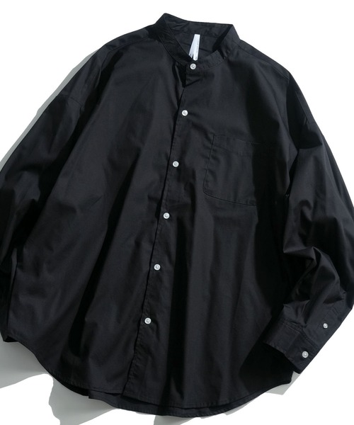 おしゃれスタ(オシャレスタ)の「綿ブロードバンドカラービッグシルエットシャツ(IR)(シャツ/ブラウス・レディース・グレイッシュベージュ/サックスブルー/グリーン/ブラック/ホワイト/ラベンダー/ブルー系その他/ホワイト系その他/イエロー/グリーン系その他/ブラック系その他・L/M/XL)」の4枚目の写真